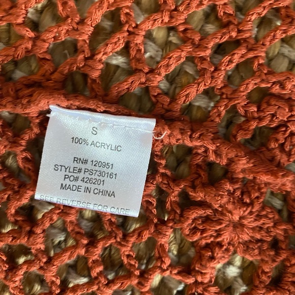 Crochet Orange  maxi  Vest - Picture 4 of 4